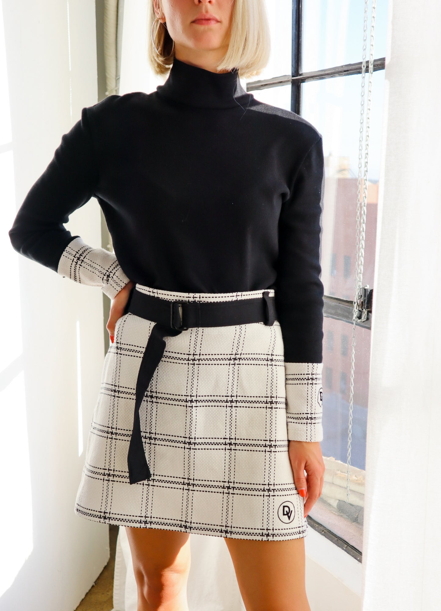 DV Plaid Turtleneck