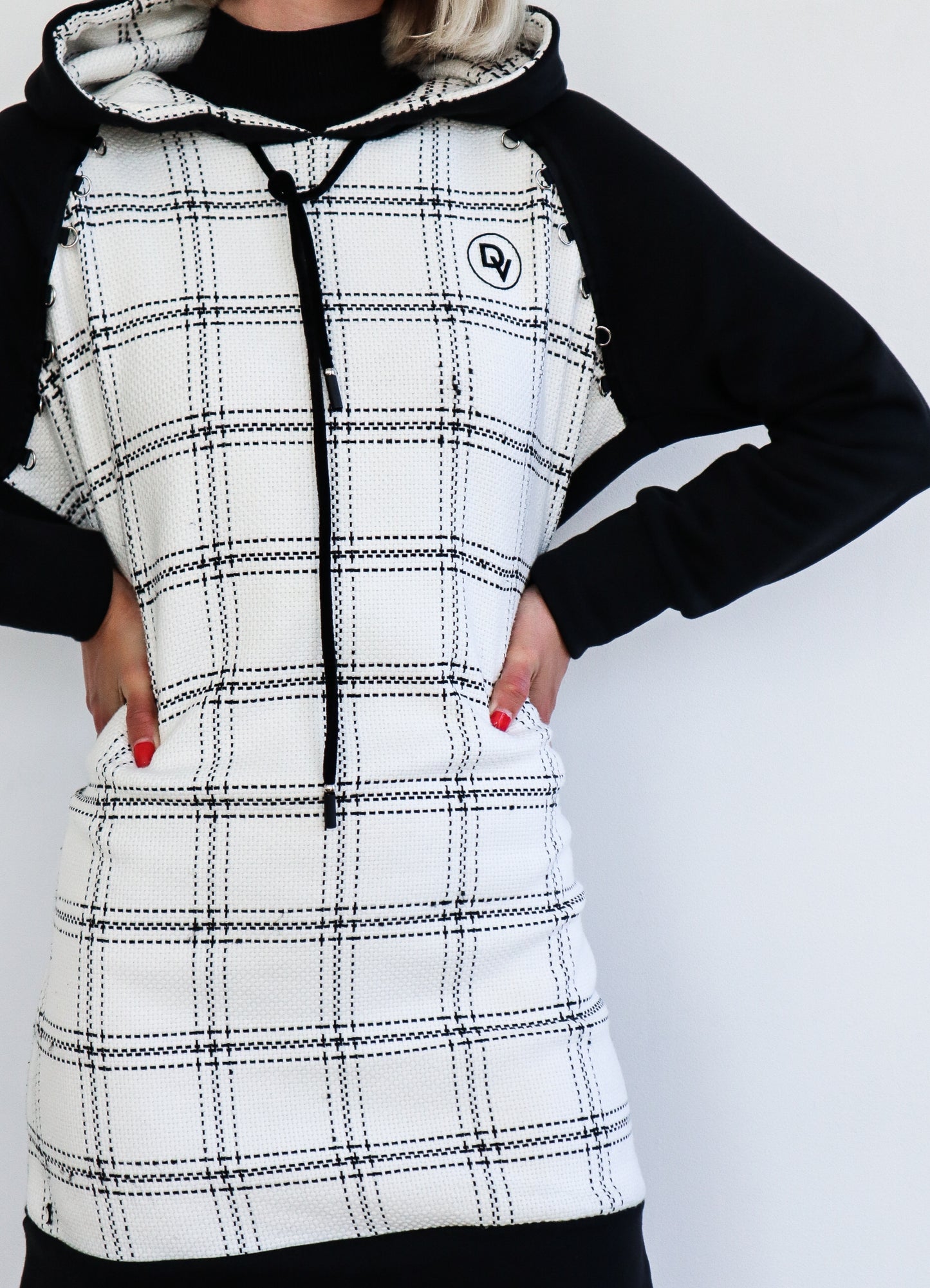 DV Plaid Hoodie Dress