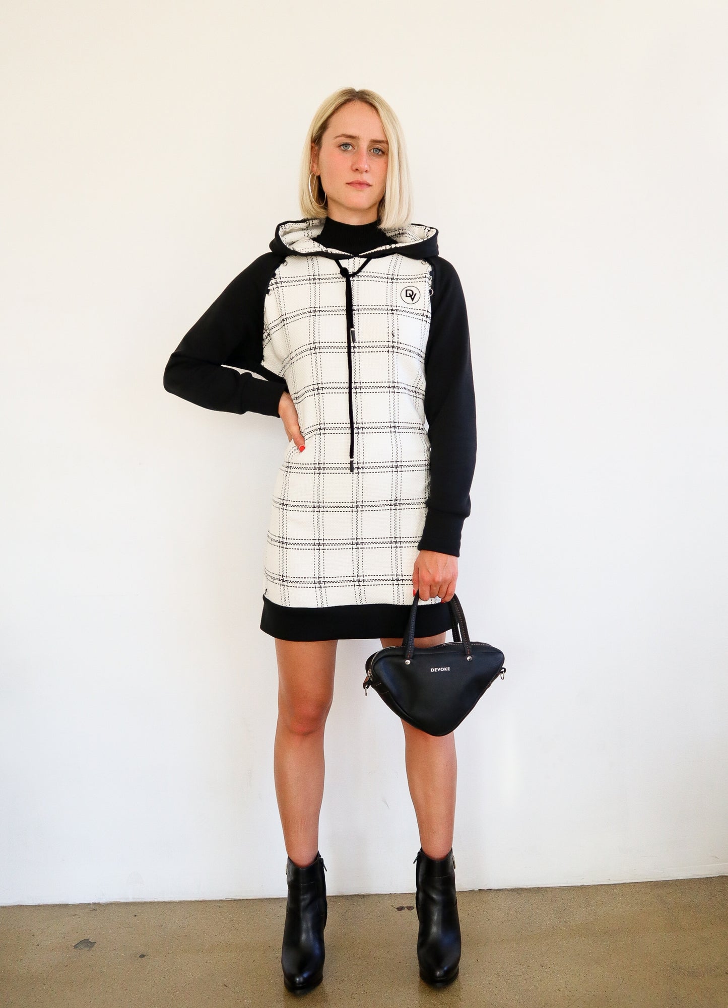 DV Plaid Hoodie Dress